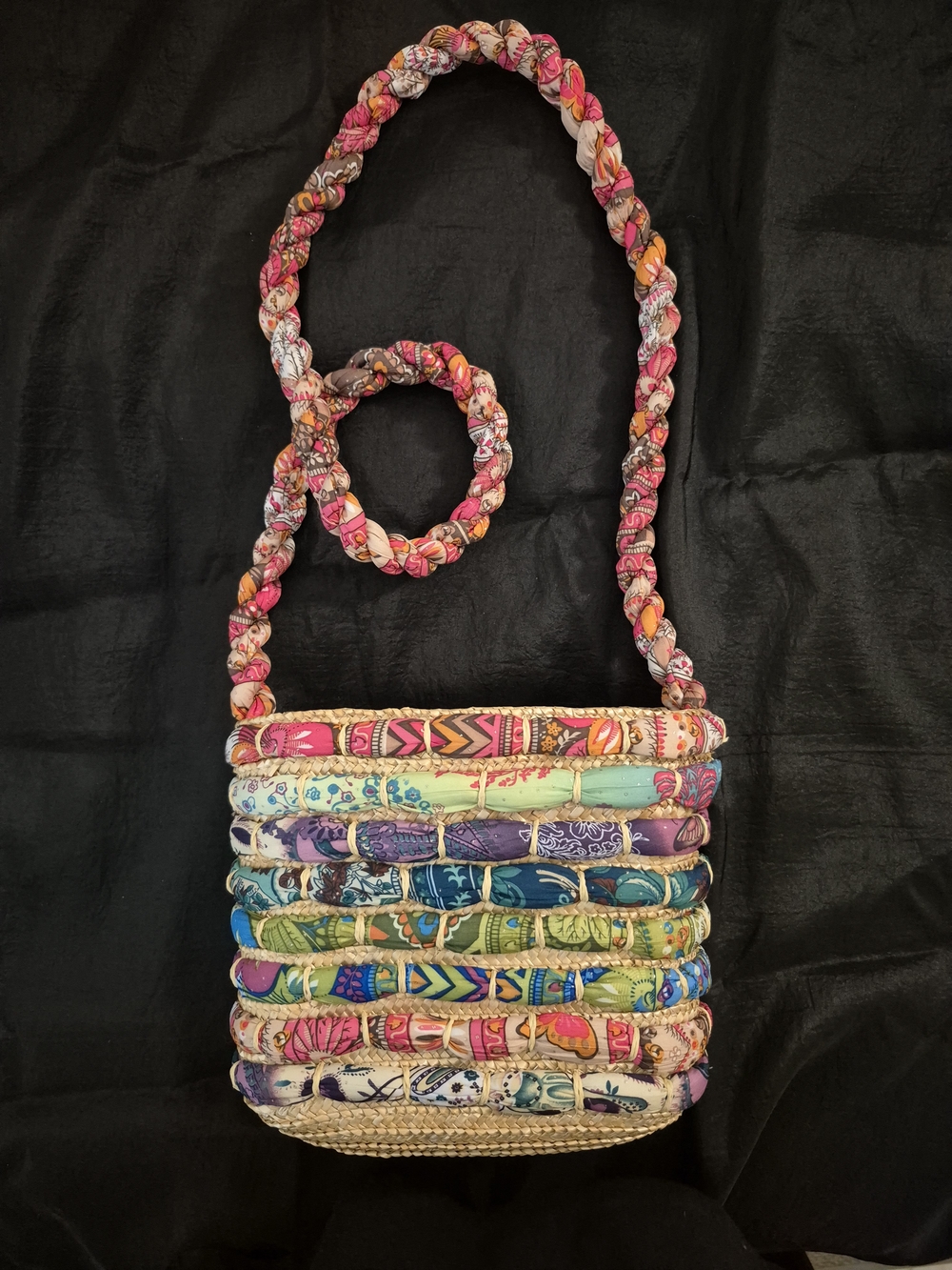 Cappelli Straworld Multicolor Braided Strap Bucket Crossbody